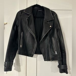 Topshop black leather jacket